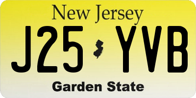 NJ license plate J25YVB