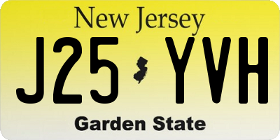 NJ license plate J25YVH