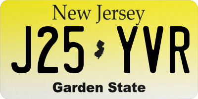 NJ license plate J25YVR
