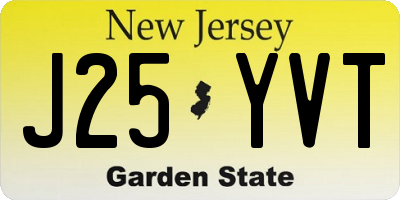 NJ license plate J25YVT