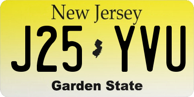 NJ license plate J25YVU