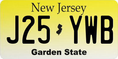 NJ license plate J25YWB