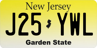 NJ license plate J25YWL