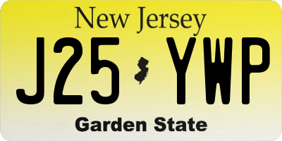 NJ license plate J25YWP