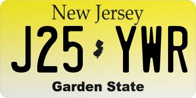 NJ license plate J25YWR