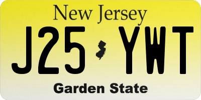 NJ license plate J25YWT