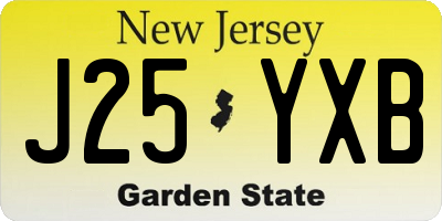 NJ license plate J25YXB