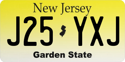 NJ license plate J25YXJ