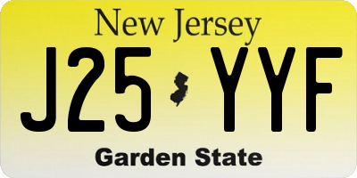 NJ license plate J25YYF