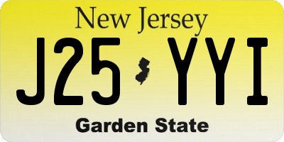 NJ license plate J25YYI