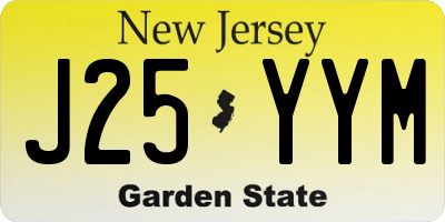 NJ license plate J25YYM