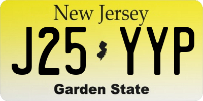 NJ license plate J25YYP