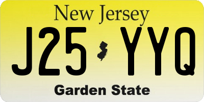 NJ license plate J25YYQ