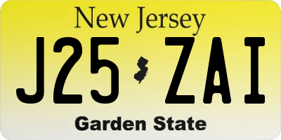 NJ license plate J25ZAI