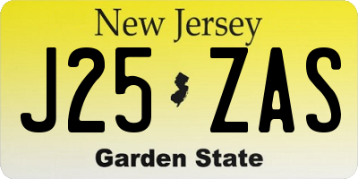 NJ license plate J25ZAS