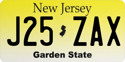 NJ license plate J25ZAX