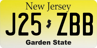 NJ license plate J25ZBB