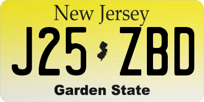 NJ license plate J25ZBD