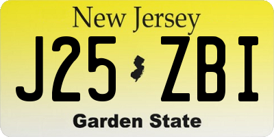 NJ license plate J25ZBI