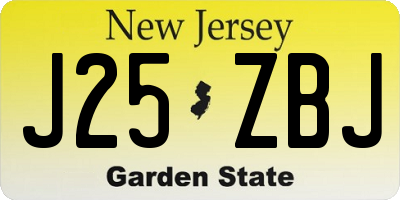 NJ license plate J25ZBJ