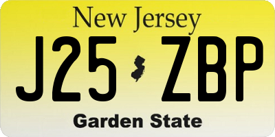 NJ license plate J25ZBP