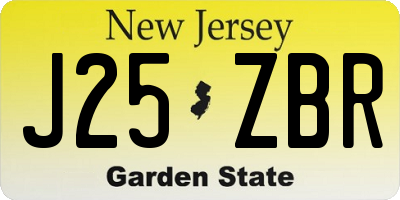 NJ license plate J25ZBR