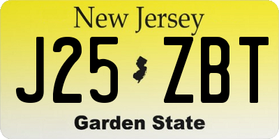 NJ license plate J25ZBT