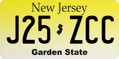 NJ license plate J25ZCC
