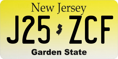 NJ license plate J25ZCF