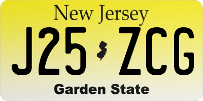 NJ license plate J25ZCG