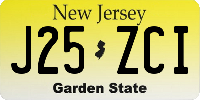 NJ license plate J25ZCI