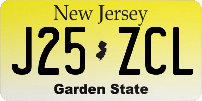 NJ license plate J25ZCL