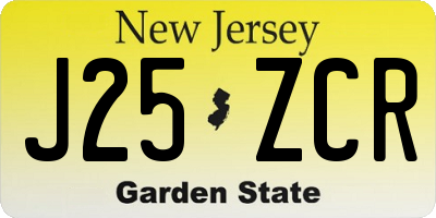 NJ license plate J25ZCR