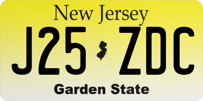 NJ license plate J25ZDC