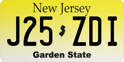 NJ license plate J25ZDI