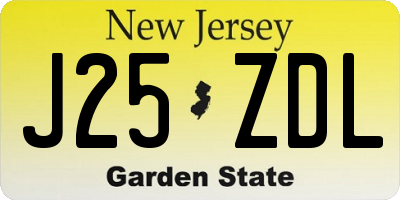 NJ license plate J25ZDL