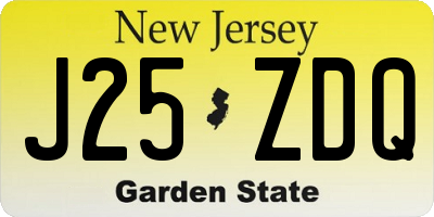 NJ license plate J25ZDQ