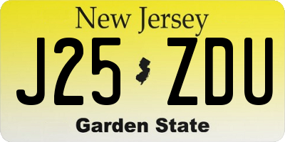 NJ license plate J25ZDU