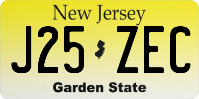 NJ license plate J25ZEC