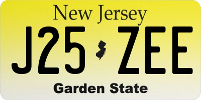 NJ license plate J25ZEE