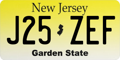 NJ license plate J25ZEF