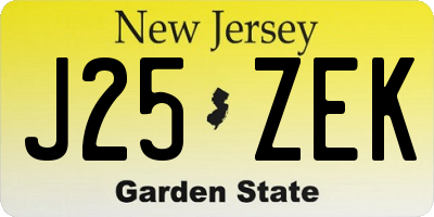 NJ license plate J25ZEK