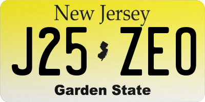 NJ license plate J25ZEO