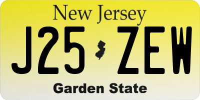 NJ license plate J25ZEW
