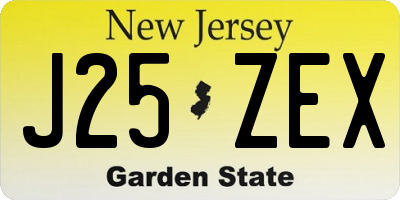 NJ license plate J25ZEX