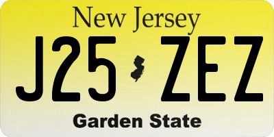 NJ license plate J25ZEZ