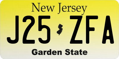 NJ license plate J25ZFA