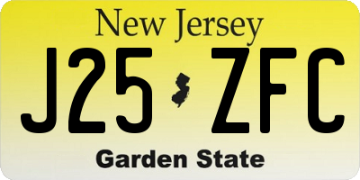 NJ license plate J25ZFC