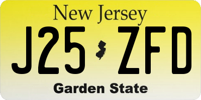 NJ license plate J25ZFD