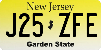 NJ license plate J25ZFE